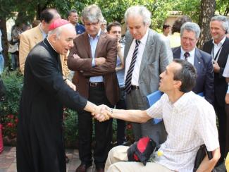 Arcivescovo Mazzocato, l'on. Tondo, Sandro Dal Molin