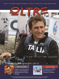 Copertina della rivista Oltre con foto di Alex Zanardi