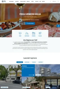 Homepage del portale FVG per tutti, il sito ufficiale del turismo accessibile in Friuli Venezia Giulia