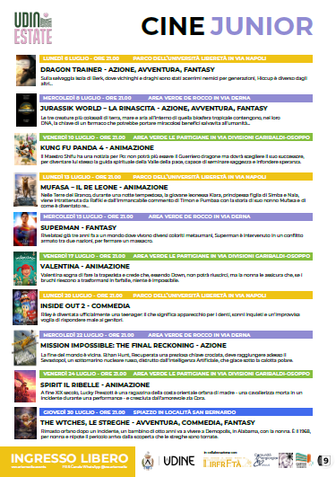 Programma cinema e burattini 2026