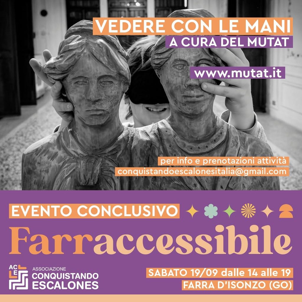 Attività “Vedere con le mani” del MUTAT, con esplorazione tattile di sculture.